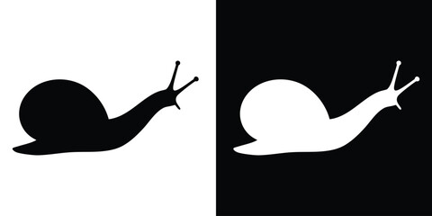 snail silhouette vector, black snail silhouette, crawling snail vector icon © Pixel Hub