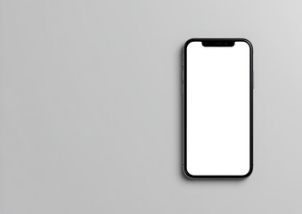 mobile phone with blank screen isolated on white