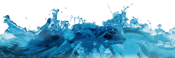 Vibrant Water Splash with Blue Dynamic Liquid Motion - Refreshing Aqua Background