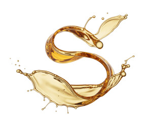 Dynamic Golden Liquid Splash on White Background
