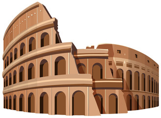 Naklejka premium Colosseum Historic Rome Landmark Illustration