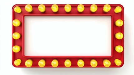 Bright Red Frame with Yellow Lights for Creative Displays and Signage