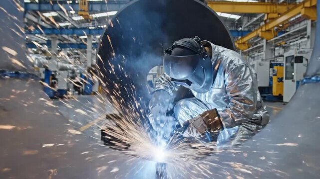 Industrial Welding Process - A Skilled Workers Precision and Expertise.