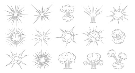 Collection of comic book style explosion and burst graphic elements and effects © irfan