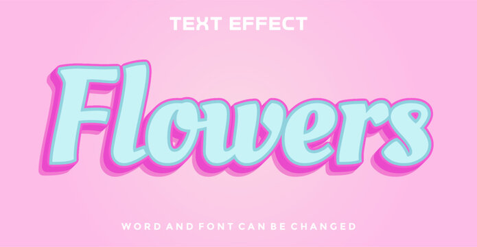 Flowers editable text effect vector design