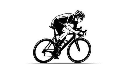 Fototapeta premium Dynamic Silhouette of a Cyclist in Full Motion on a Racing Bicycle