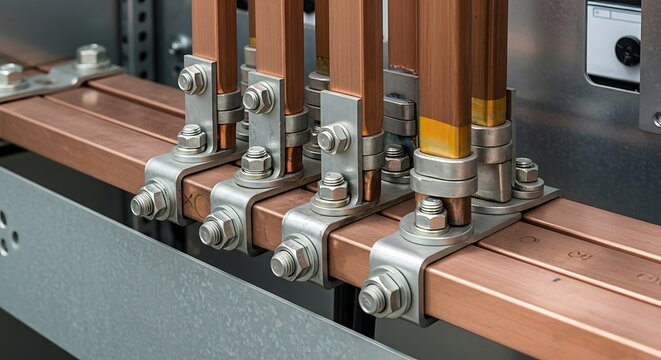 Copper Busbars in Industrial Electrical System.