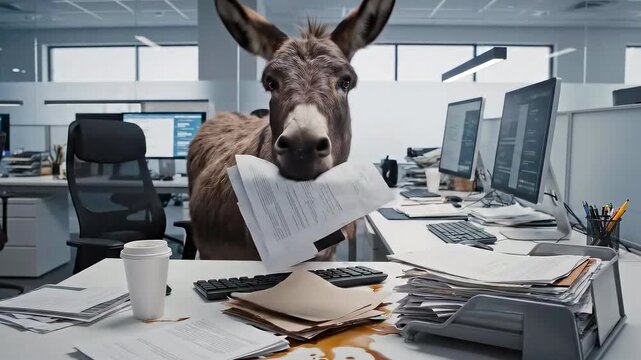 Office chaos erupts, Workplace chaos sparks widespread confusion, Disorder in office causes frantic cleanup efforts, Disorganization among employees results in urgent mess removal activities