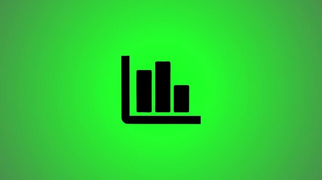 Animated bar chart showing decreasing trend motion graphic