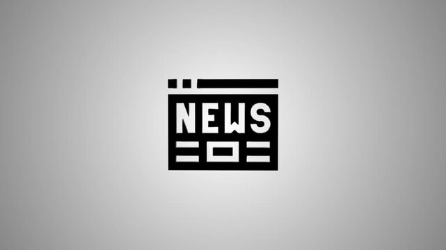 News icon animation simple 3d render on white background motion graphic