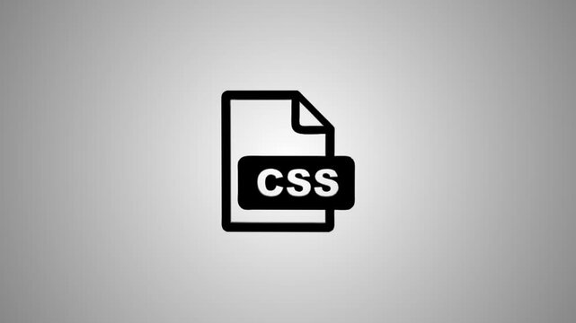 CSS file icon animated with subtle shadow effect on light grey background