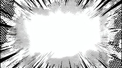 Dynamic Comic Style Background with Bold Black Lines and Dots