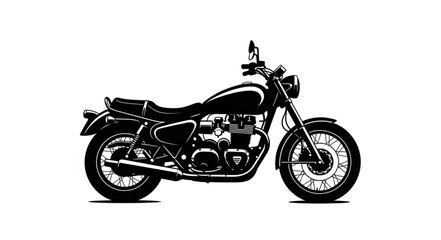 Classic Motorcycle Side View Detailed Illustration. © SEFI