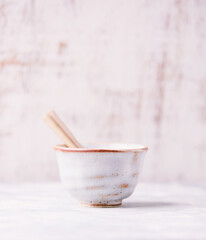 Fried chicken breast on rustic wooden background. Soft focus.