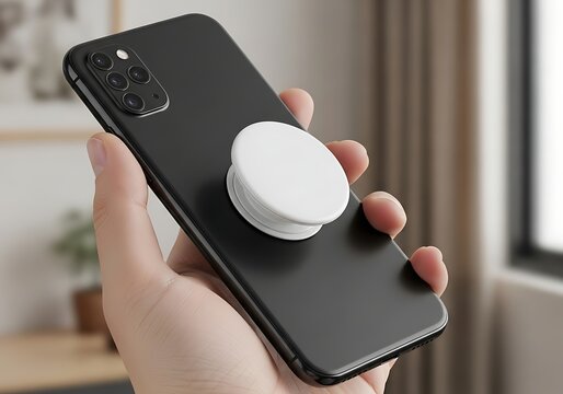 Hand Holding Phone with PopSocket