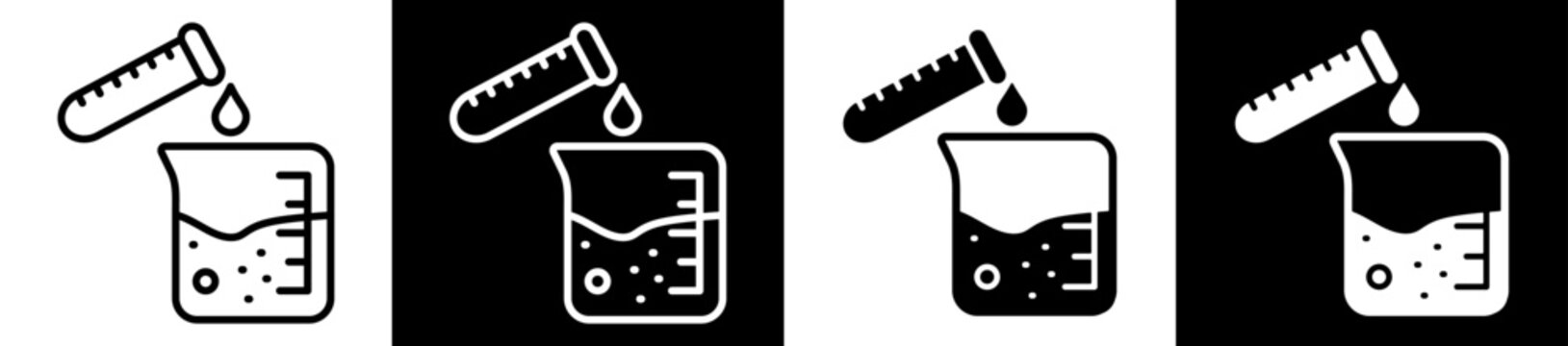Experiment SIcon In Flat Version On Black And White Background