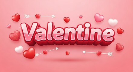 Colorful valentine's day celebration with heart shapes and romantic symbols.