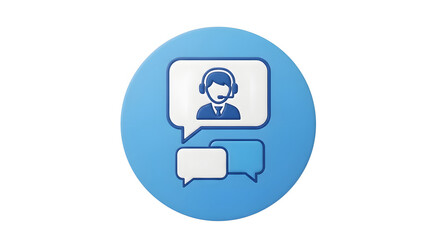 Obraz premium Customer Service Representative Icon with Speech Bubbles.