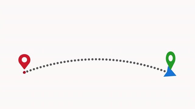 Animated Location Pins Journey Path GPS Navigation Animation