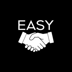 Obraz premium Easy handshake partnership icon isolated on black background
