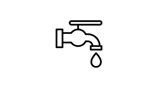 Dripping water faucet icon animation loop