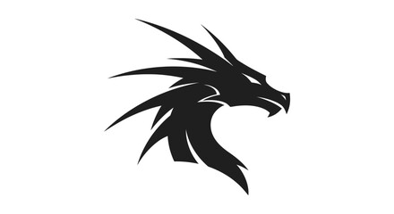 Obraz premium Black dragon head logo design vector illustration.