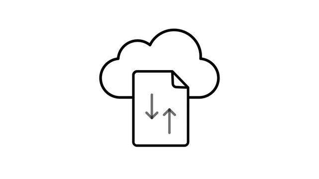 Cloud storage upload and download animation icon