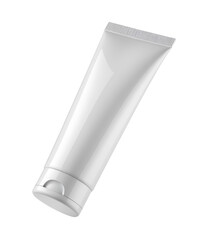 White Cosmetic Tube Mockup Isolated on Background