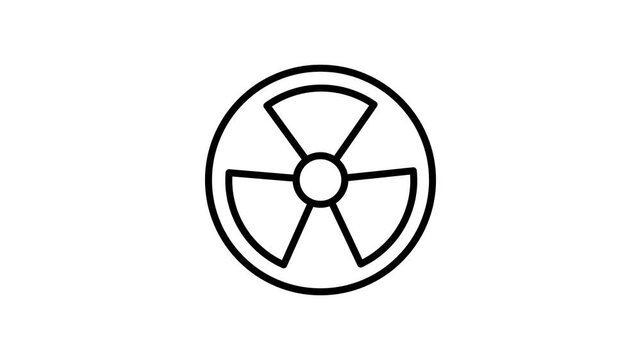 Spinning fan icon animation on white background