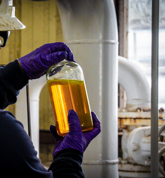 Oil samples collected for testing