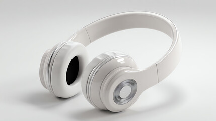Stylish white headphones on a minimalist background, showcasing modern audio design and comfort for music lovers.