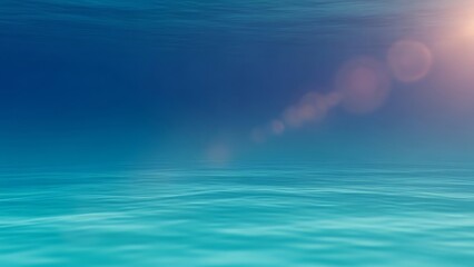 Serene Ocean Waters with Sunlight Reflection.