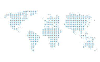 Abstract Halftone World Map with Dotted Pattern Globe Continents for Infographics