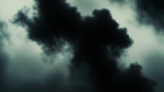 Ominous storm clouds swirl across a dark, foreboding sky, creating a dramatic, menacing atmosphere that evokes change, danger, uncertainty, and brewing bad weather