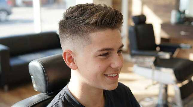  fade haircut on teenager 