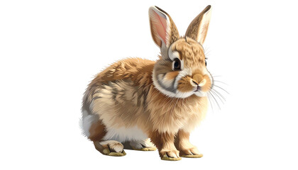 Fototapeta premium A detailed, frontal view of a brown rabbit isolated against a black background