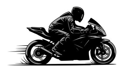 A motorcyclist riding a sleek bike at high speed on a track © Ahmad Shahid