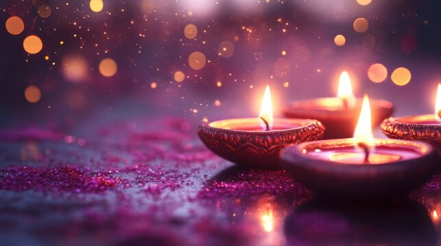 Banner design for diwali festival and podium,Diwali light decoration candle with fireworks,Stage,Product display Showcase design sparkle background,Deepavali,Dipavali,3D podium illustration.