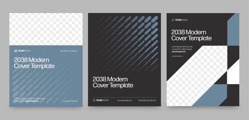 Fototapeta na wymiar Brochure Cover Template & Front Page Design in Modern Minimalist Style for Finance Investor Reports