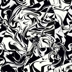 Black and White Liquid Distortion Seamless pattern