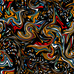 Vivid Ink Splash Chaos Seamless pattern