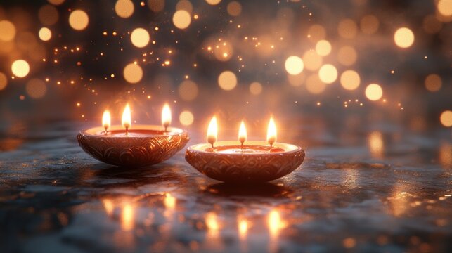Banner design for diwali festival and podium,Diwali light decoration candle with fireworks,Stage,Product display Showcase design sparkle background,Deepavali,Dipavali,3D podium illustration.