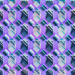 Geometric Crystal Prism Seamless pattern