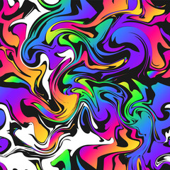 Electric Rainbow Splash Seamless pattern