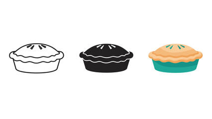 A set of three colorful pie illustrations Vector