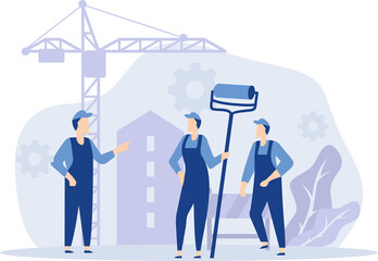 Men Work as a Team Illustration