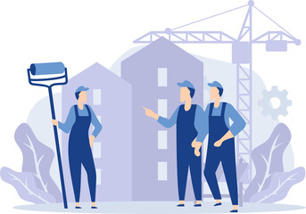 Men Work as a Team Illustration