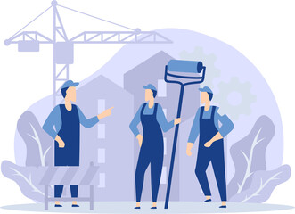 Men Work as a Team Illustration