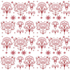 Valentine's Day wallpaper pattern. Pattern with flowers and bows in pink.