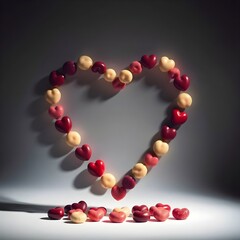 Obraz premium Red heart shaped candles for romantic Valentine decoration and love theme display